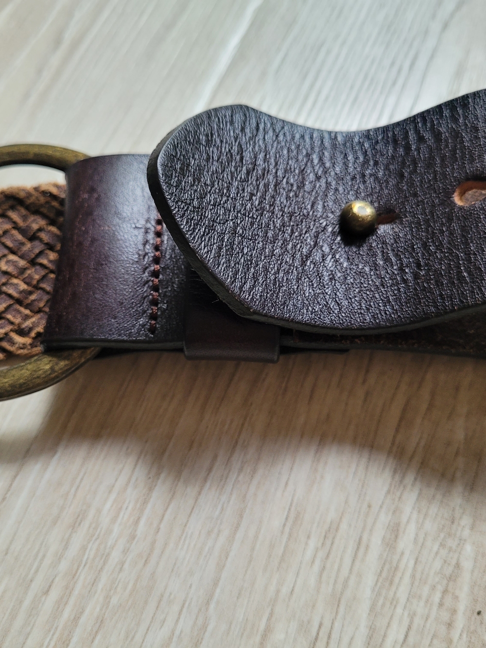 JCrew Vintage Braided Brown Leather Belt Size S - Picture 3 of 7